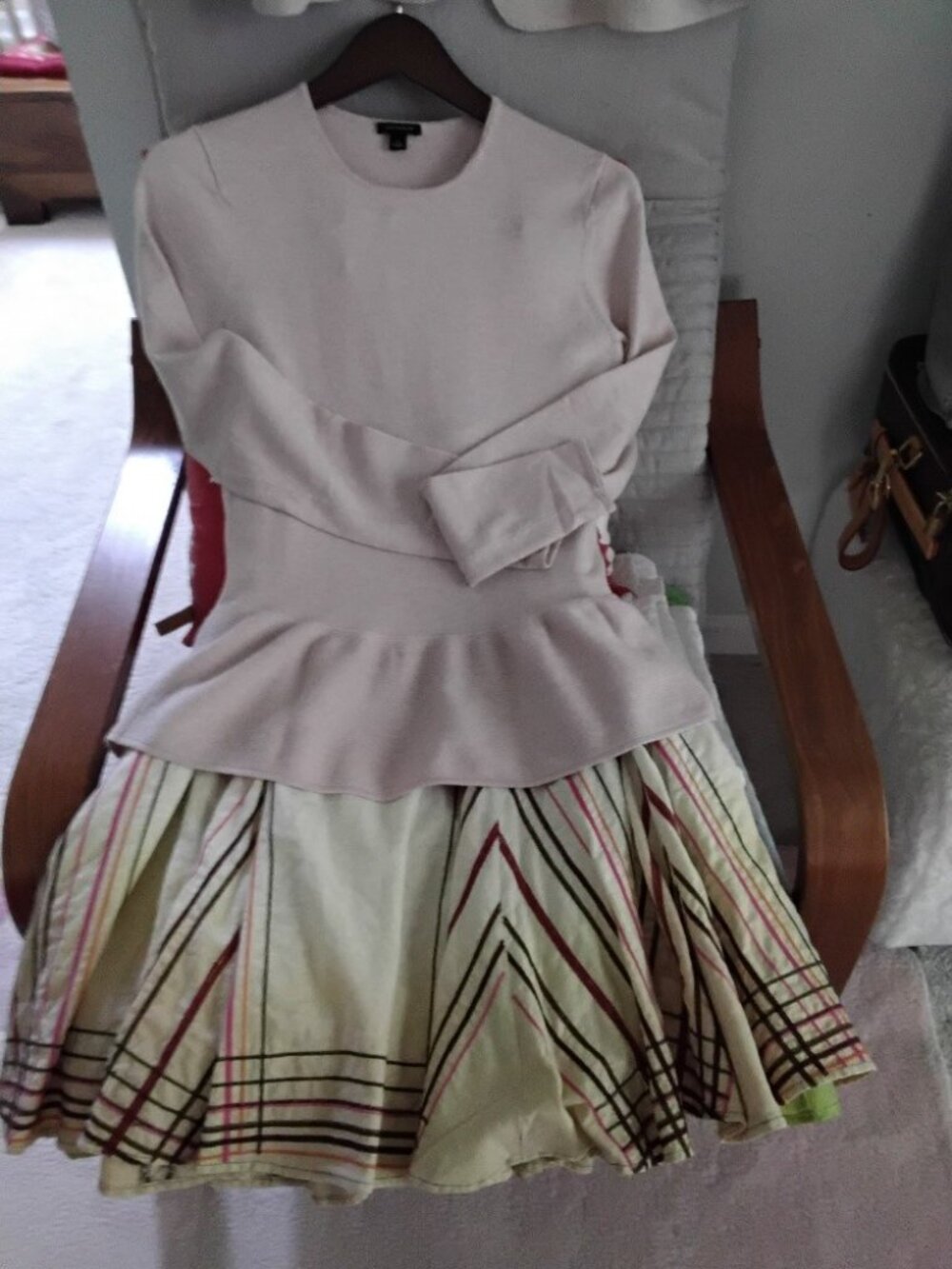 Ann Taylor Blush Pink & cream A-Line Peplum Knit Top – Size S - Picture 9 of 13